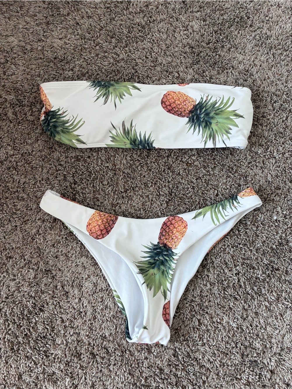 Zaful White Pineapple Print Kids Bottoms